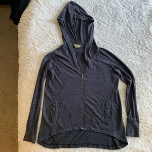 Dark gray light weight zip-up hoodie